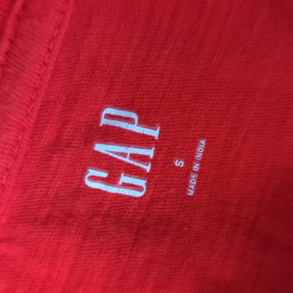 GAP Women's Short Sleeve Red Logo Crop Tee Size Small - Picture 3 of 3